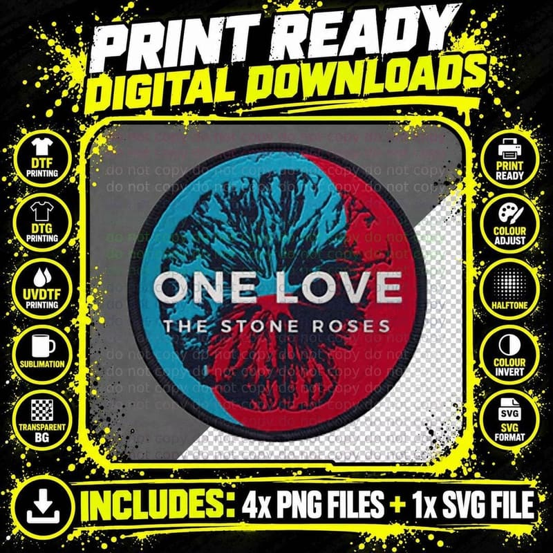 Logo One Love T-Shirt Png SVG Digital Bundle