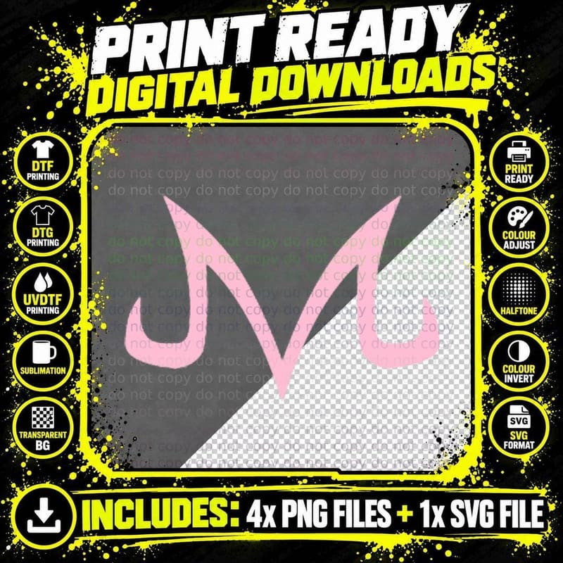 Majin Boo Logo. Save by Buying Several T-Shirt Png SVG Digital Bundle