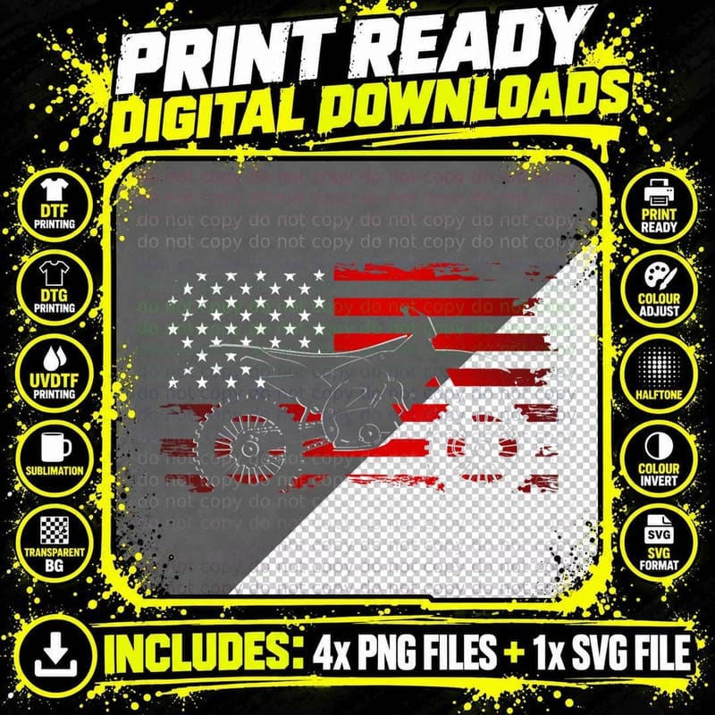 Motocross Dirt Bike Apparel - Dirt Bike Motocross T-Shirt Png SVG Digital Bundle