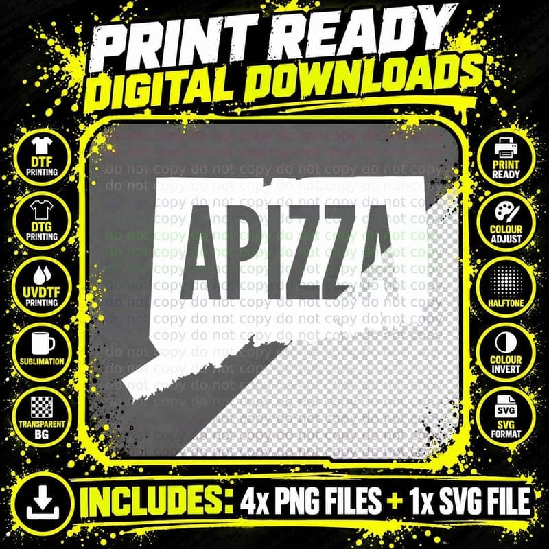 New Haven Style Apizza in Connecticut T-Shirt Png SVG Digital Bundle