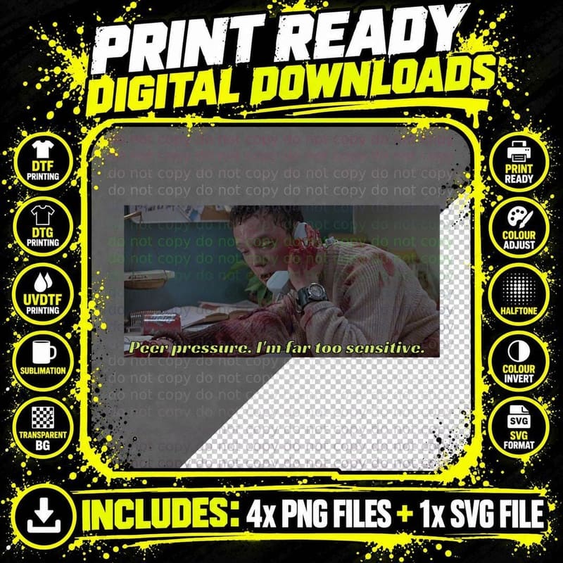 Peer Pressure Stu Scream T-Shirt Png SVG Digital Bundle
