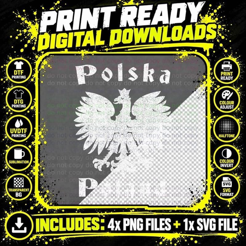 Polish Eagle T Poland Coat of Arms Polska T-Shirt Png SVG Digital Bundle