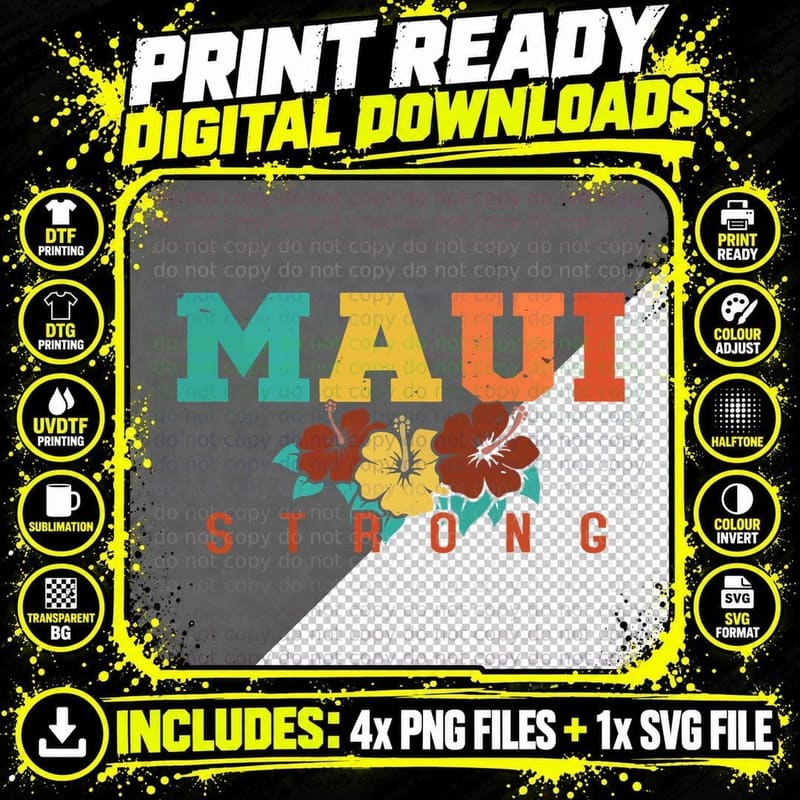 Pray for Maui Hawaii Strong T-Shirt Png SVG Digital Bundle