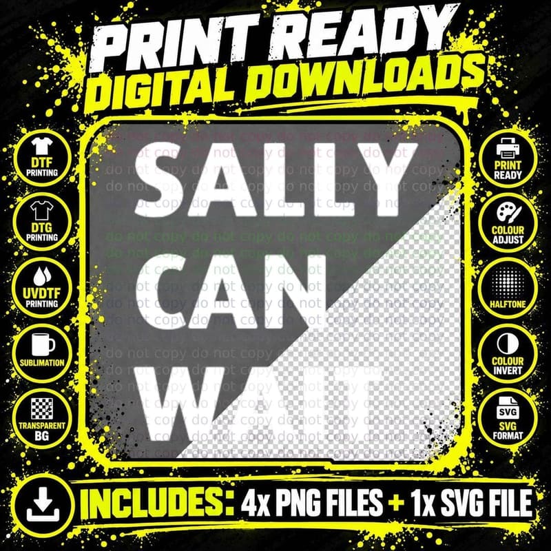 Sally Can Wait T-Shirt Png SVG Digital Bundle