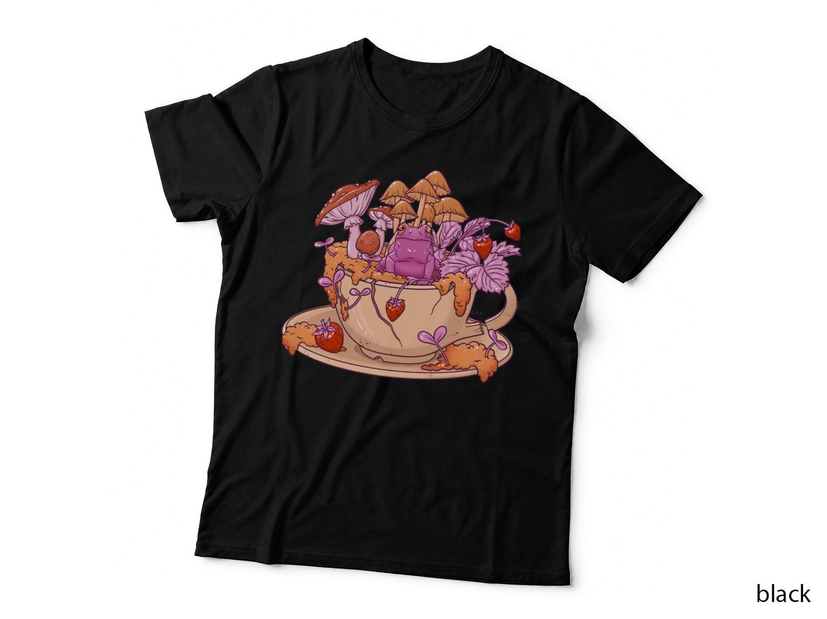 Sapphic Frog Toadstool Tea Cup T-Shirt