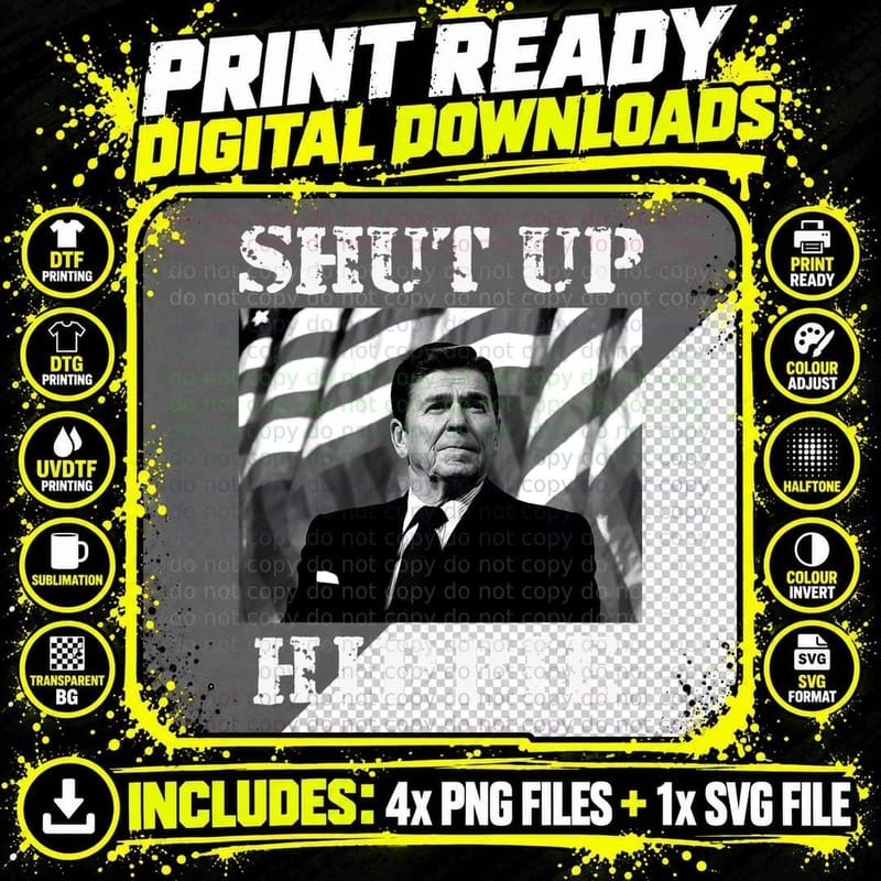 Shut up Hippie T-Shirt Png SVG Digital Bundle