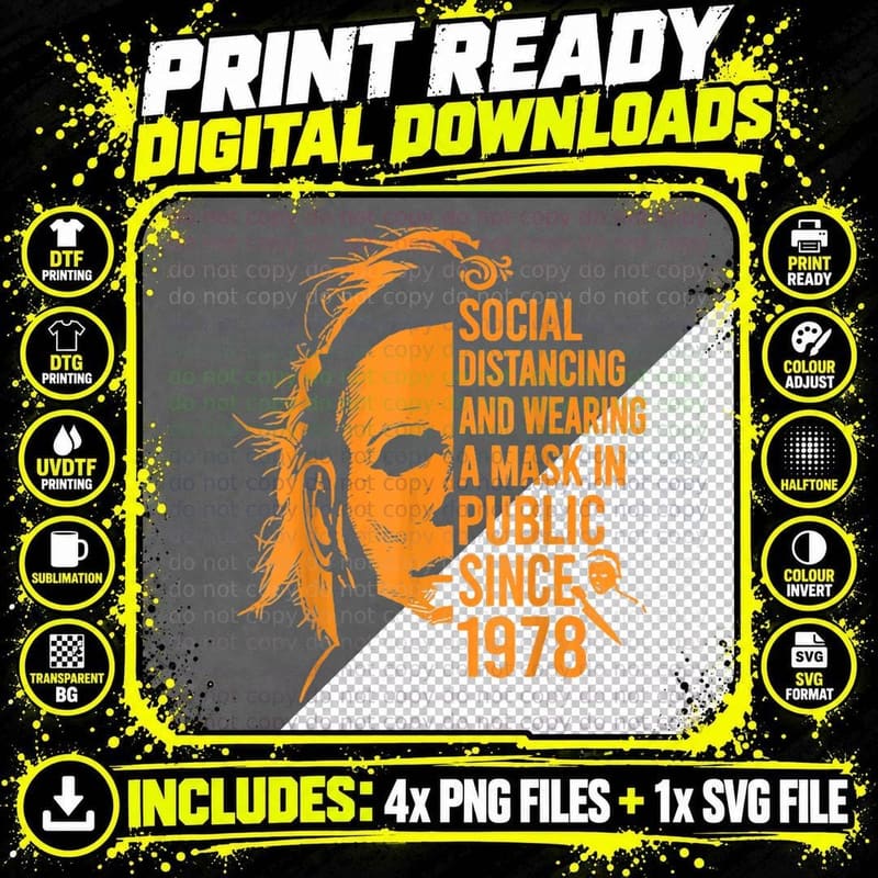 Social Distancing and Wearing a Mask in Public Since Png SVG Digital Bundle