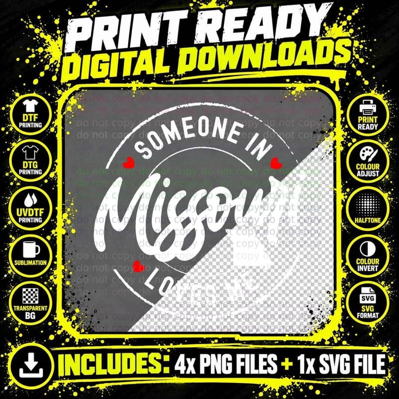 Someone in Missouri Loves Me T-Shirt Png SVG Digital Bundle