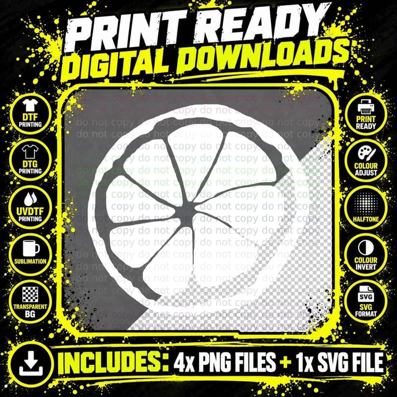Stone Roses (Lemon) T-Shirt Png SVG Digital Bundle