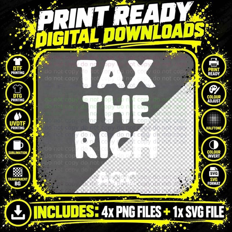 Tax the Rich AOC Quote T-Shirt Png SVG Digital Bundle