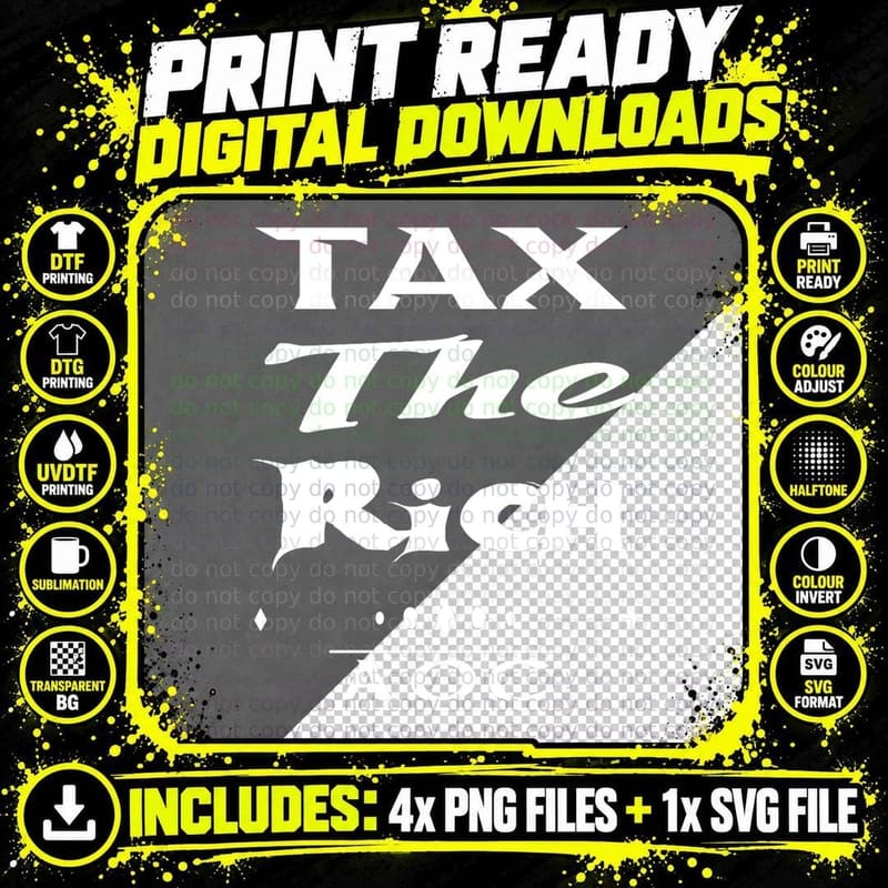 Tax the Rich Aoc- Aoc Tax the Rich T-Shirt Png SVG Digital Bundle