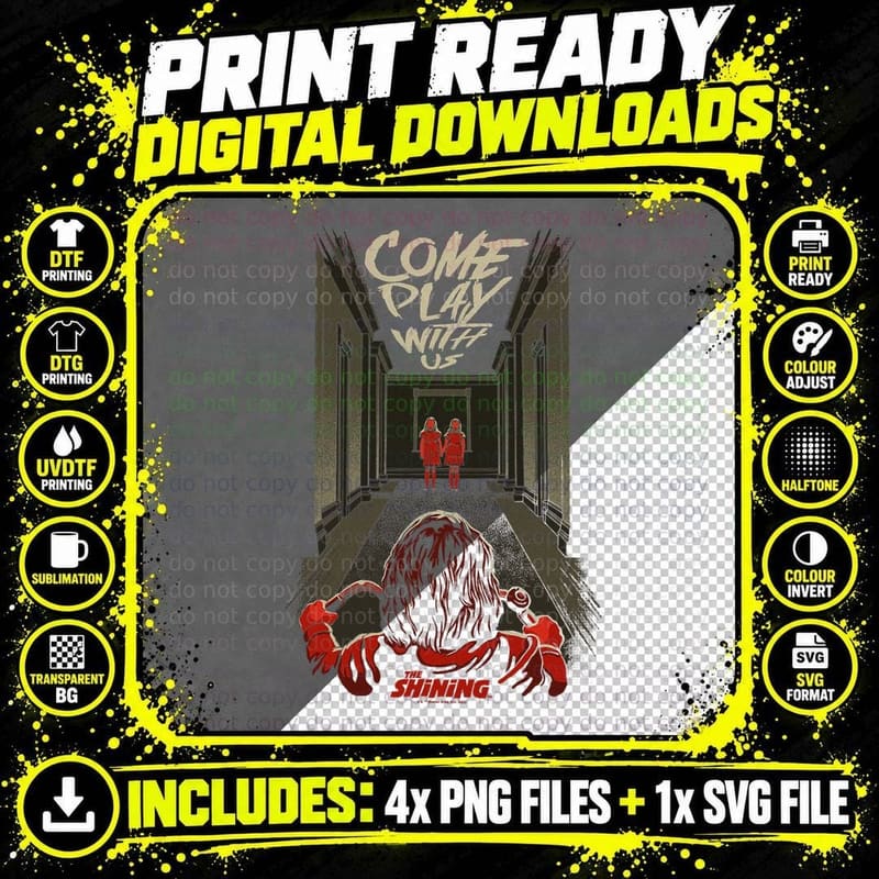 The Shining Come Play with Us T-Shirt Png SVG Digital Bundle
