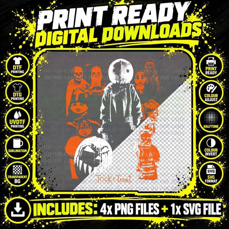 Trick R Treat Sam Collage T-Shirt Png SVG Digital Bundle