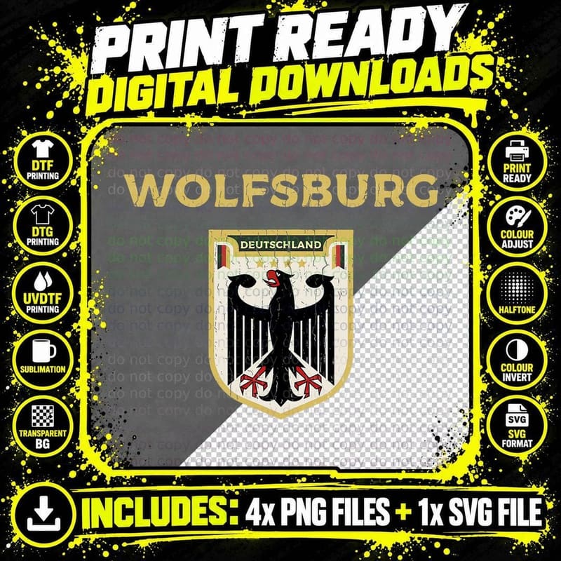 Wolfsburg Germany - Deutschland - German Coat of Arms Png SVG Digital Bundle
