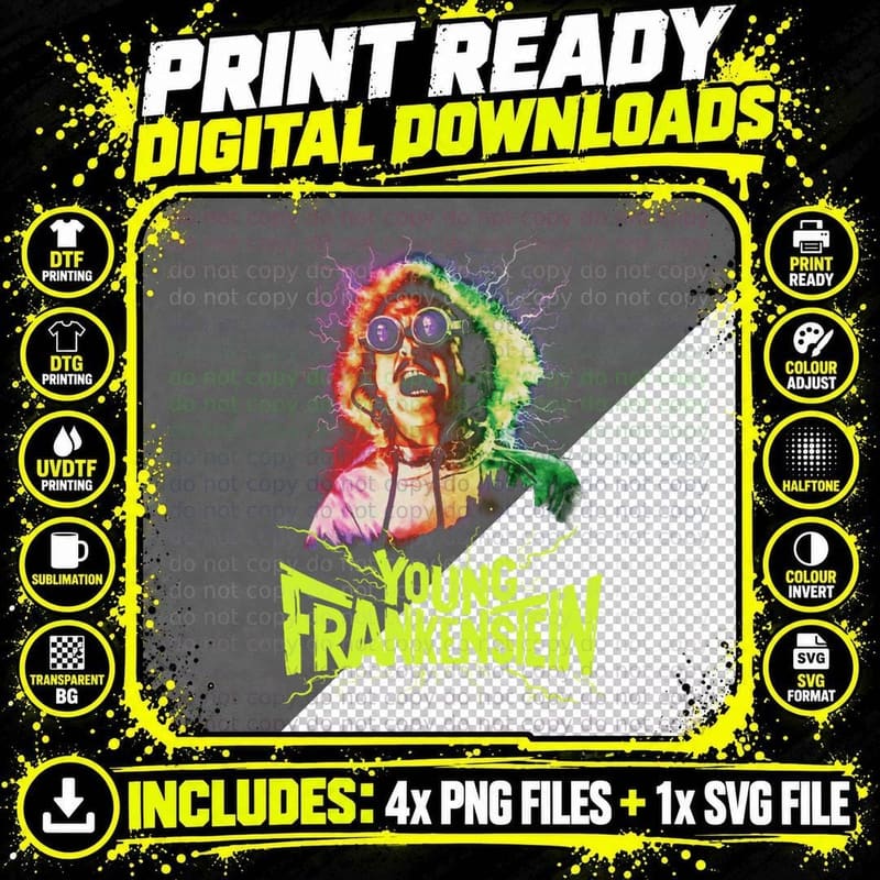 Youg Frankenstein - Gene Wilder T-Shirt Png SVG Digital Bundle