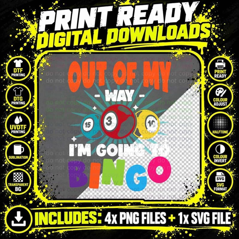 Bingo Player Lover Lucky Bingo T-Shirt Png SVG Digital Bundle
