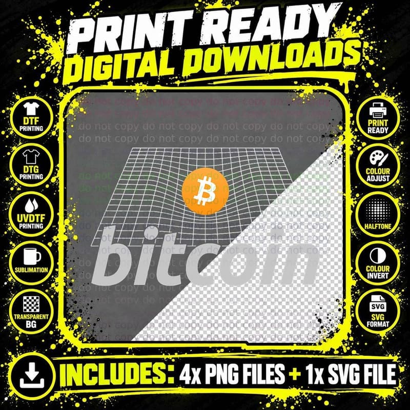 Bitcoin Cryptocurrency Crypto T-Shirt Png SVG Digital Bundle