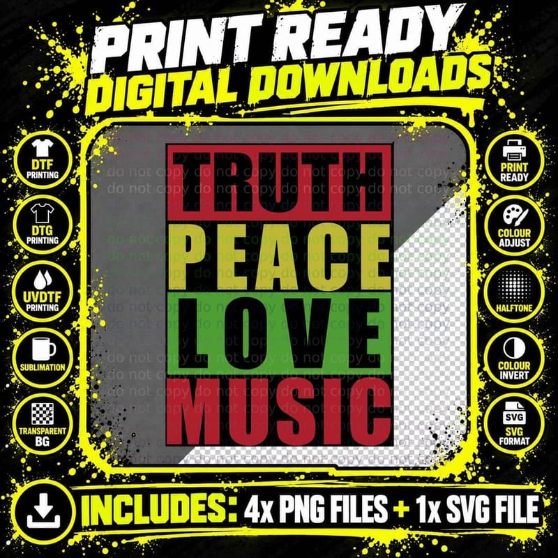 Bob Marley Quotes T-Shirt Png SVG Digital Bundle