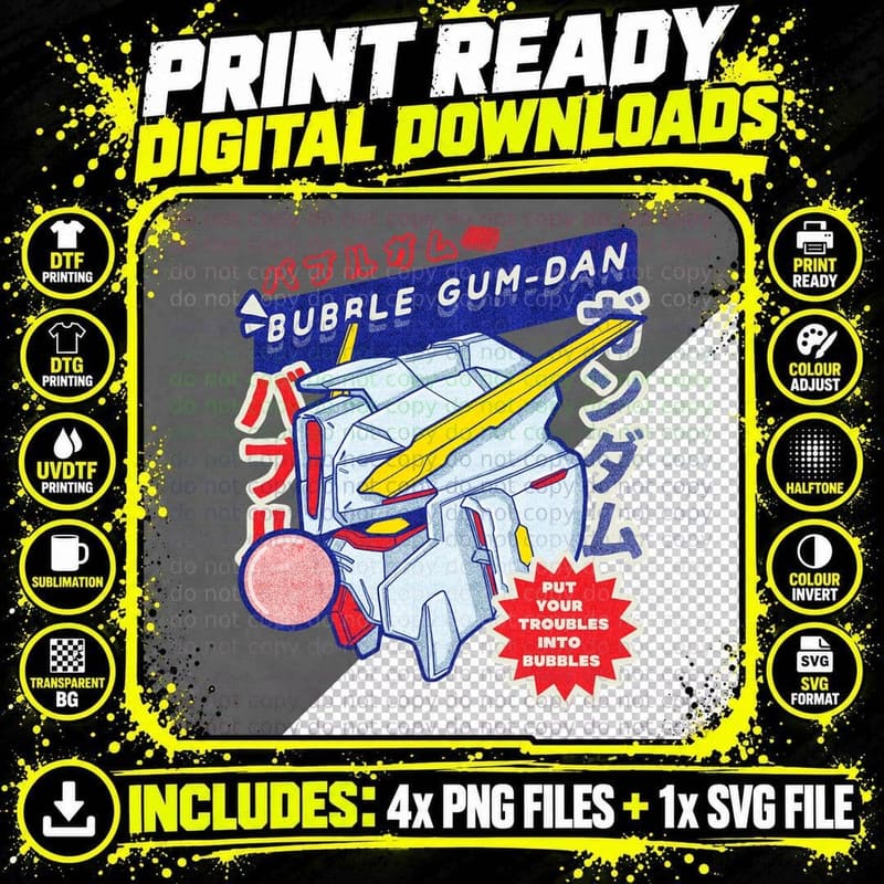 Bubble Gum-Dan T-Shirt Png SVG Digital Bundle