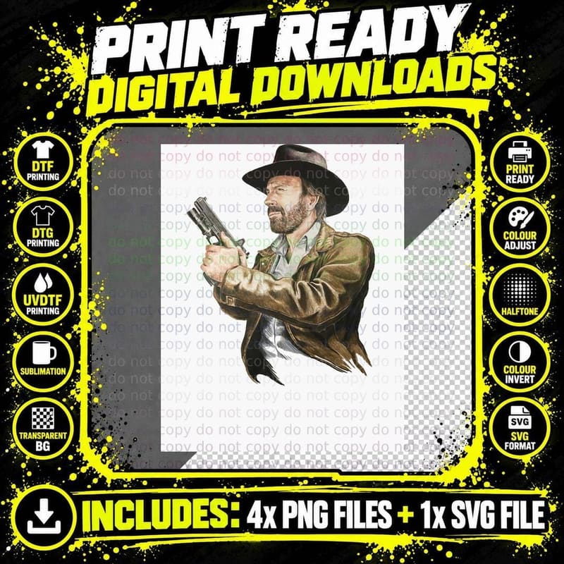 Chuck Norris Prime Edition 15 Essential T-Shirt Png SVG Digital Bundle