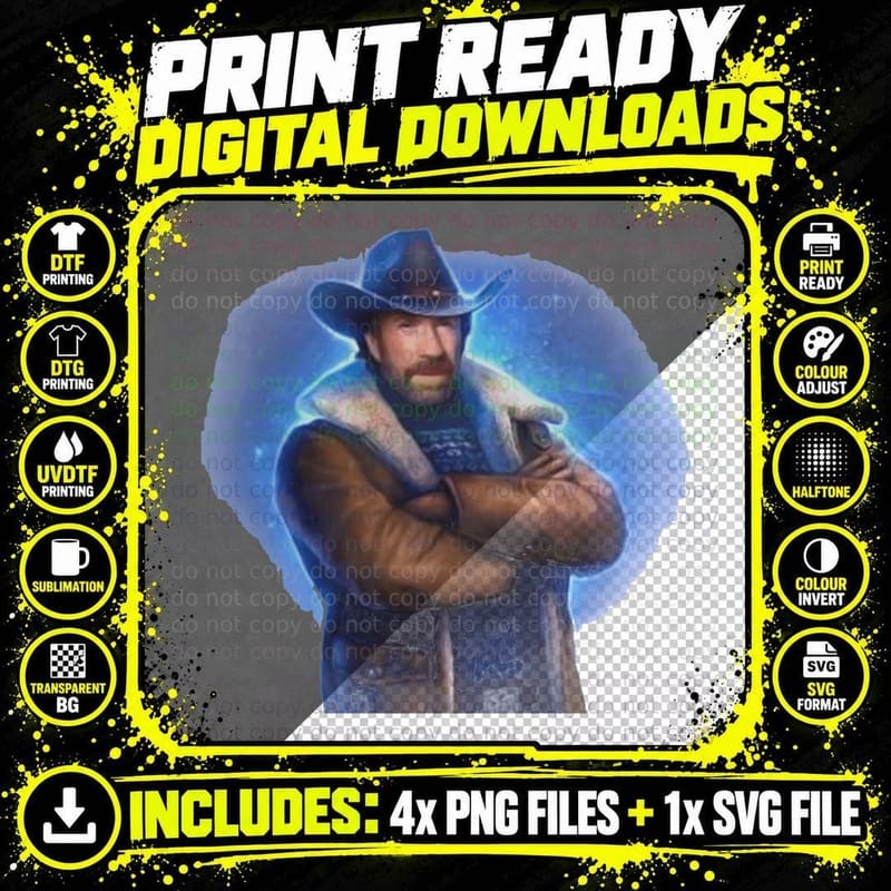 Chuck Norris Prime Edition 18 Essential T-Shirt Png SVG Digital Bundle
