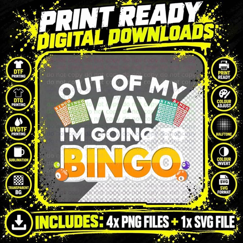 Cute Bingo for Men Women Las Vegas Bingo Lovers & Png SVG Digital Bundle