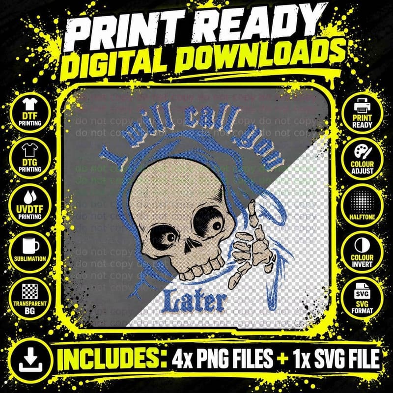 Death Will Call T-Shirt Png SVG Digital Bundle