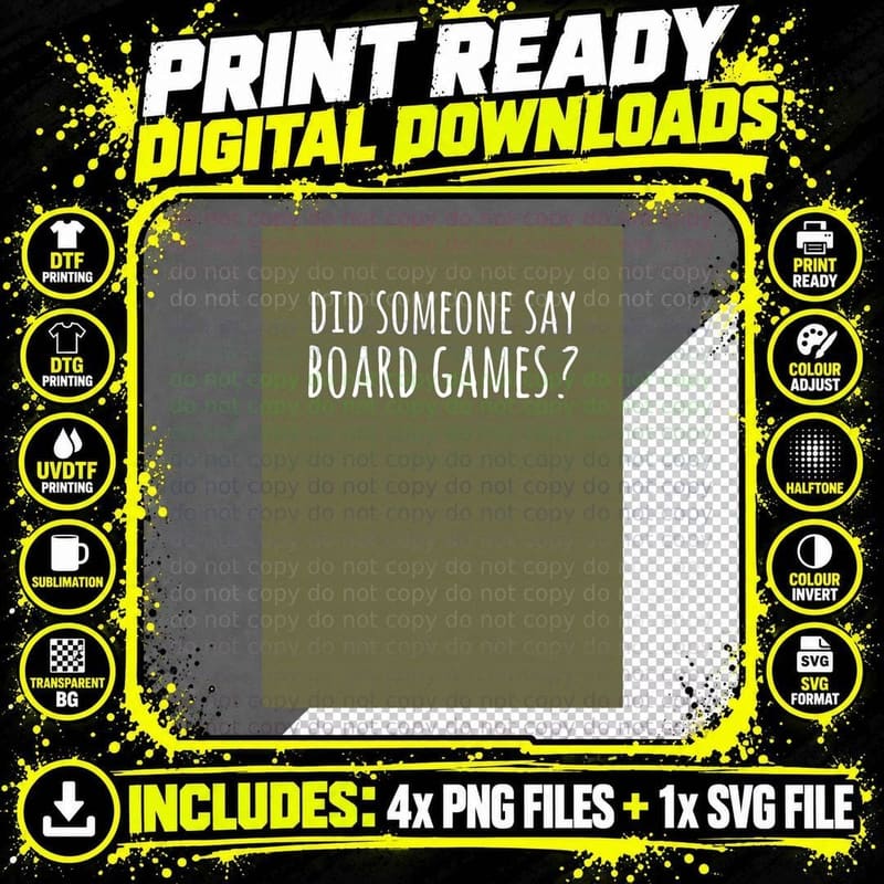Did Someone Say Board Games Tri-Blend T-Shirt Png SVG Digital Bundle