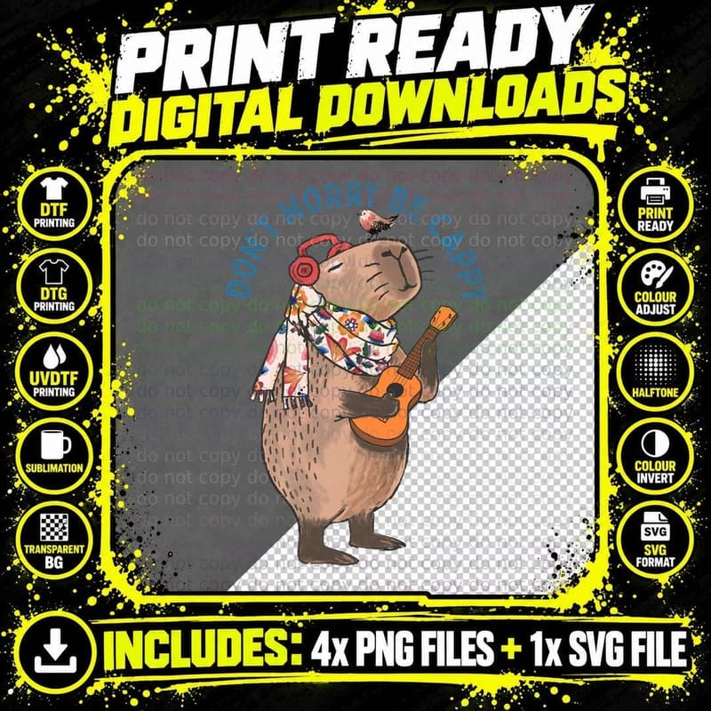 Don't WORRY BE CAPPY T-Shirt Png SVG Digital Bundle