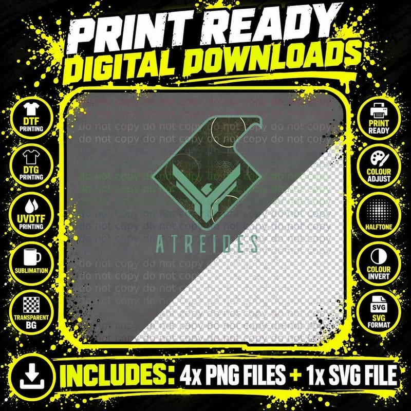 Dune - House Atreides Hawk (Light Pattern) - T-Shirt Png SVG Digital Bundle