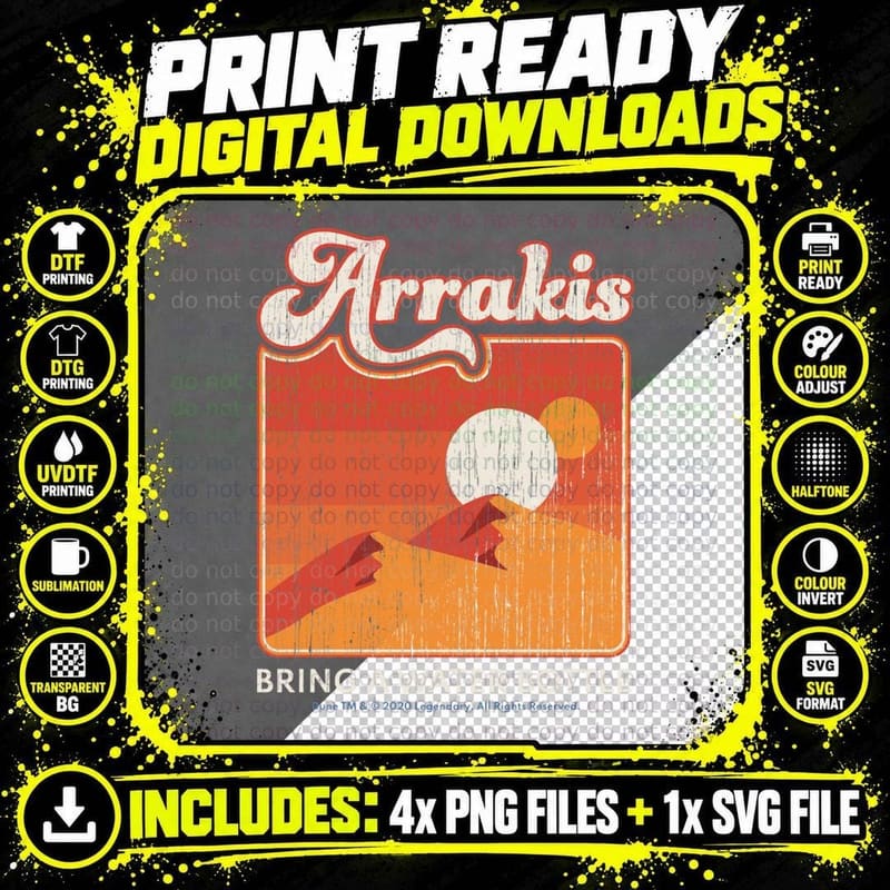 Dune 2020 Arrakis Desert Design T-Shirt Png SVG Digital Bundle