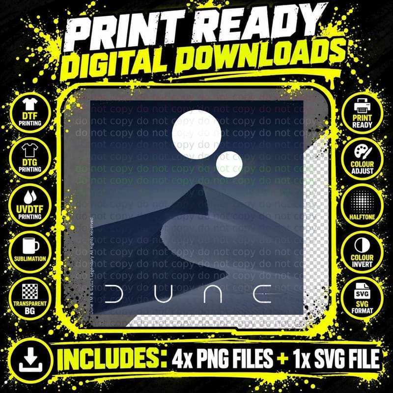 Dune Black Pearl Art T-Shirt Png SVG Digital Bundle