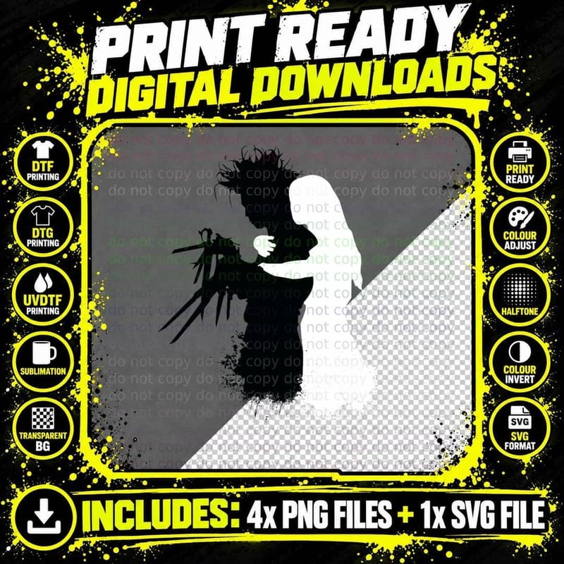 Edward Scissorhands - Love T-Shirt Png SVG Digital Bundle