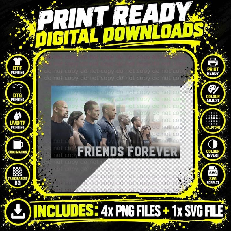Fast & Furious Paul Walker Essential T-Shirt Png SVG Digital Bundle