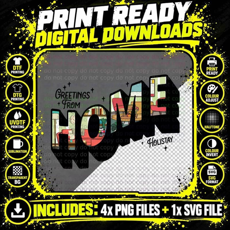 Greetings from HOME T-Shirt Png SVG Digital Bundle