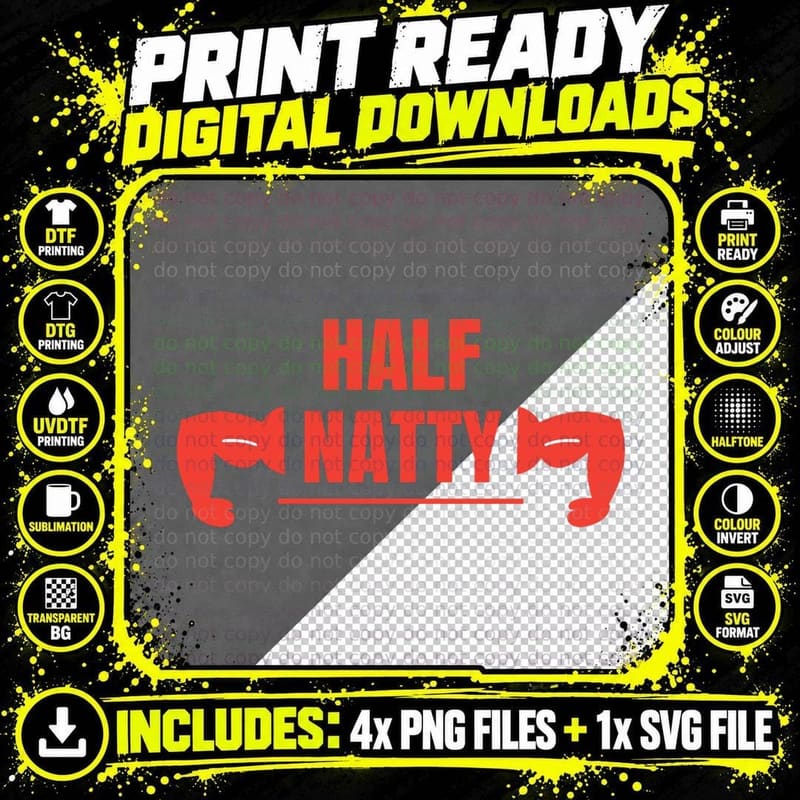Half Natty, Natural, Bodybuilding T-Shirt Png SVG Digital Bundle