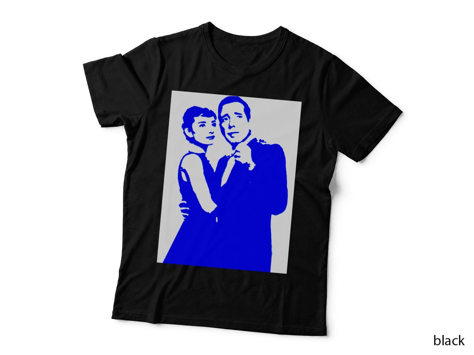 Humphrey Bogart and Audrey Hepburn, Pure Blue 1 T-Shirt