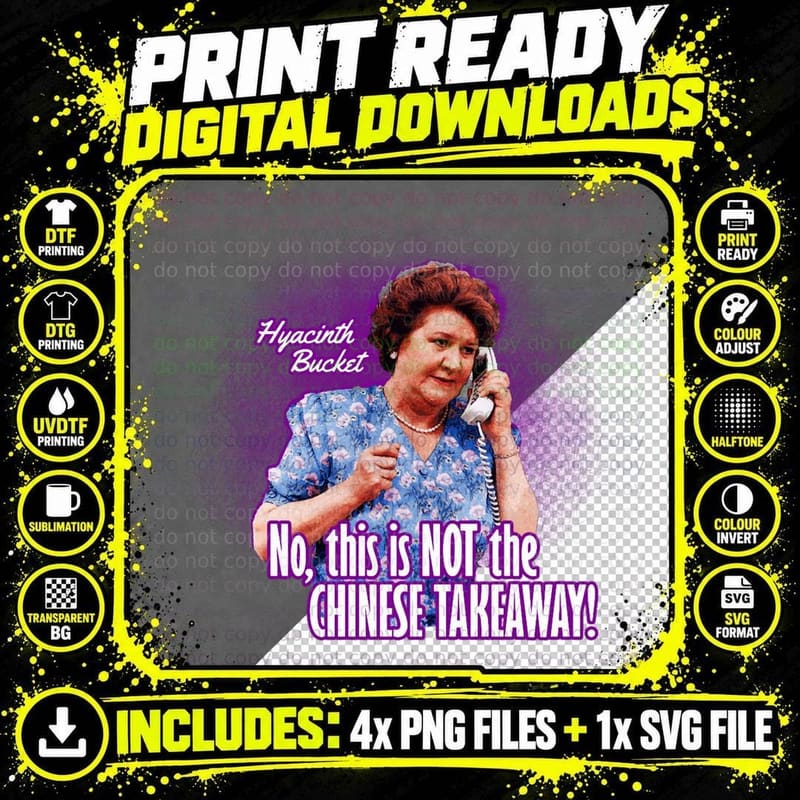 Hyacinth Bucket Quote Keeping up T-Shirt Png SVG Digital Bundle