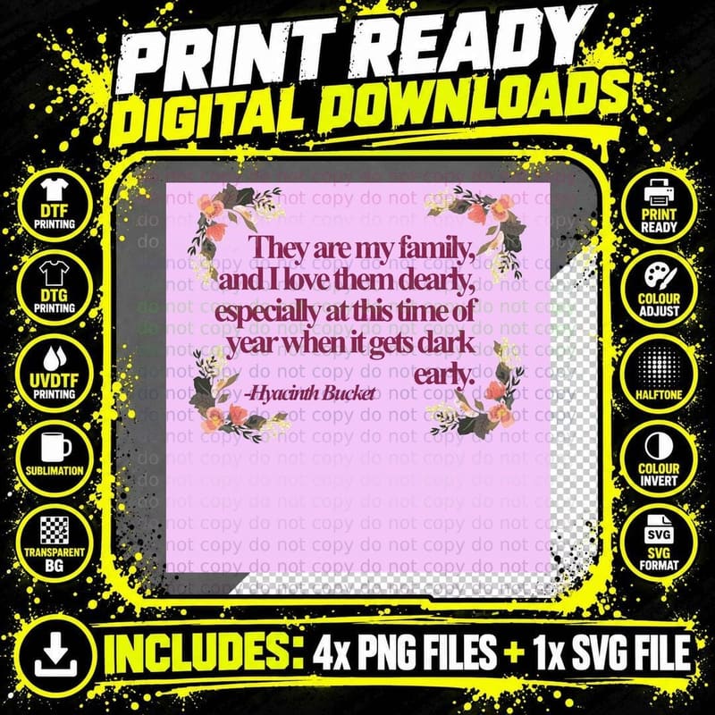 Hyacinth Bucket Quotes Graphic T-Shirt Png SVG Digital Bundle