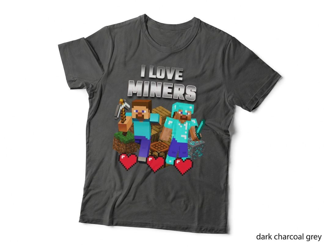 I Love Miners, Clothing for Children and Adults, S, Stickers 1 T-Shirt