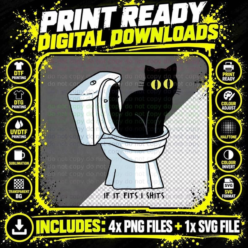 If It Fits I Shits T-Shirt Png SVG Digital Bundle