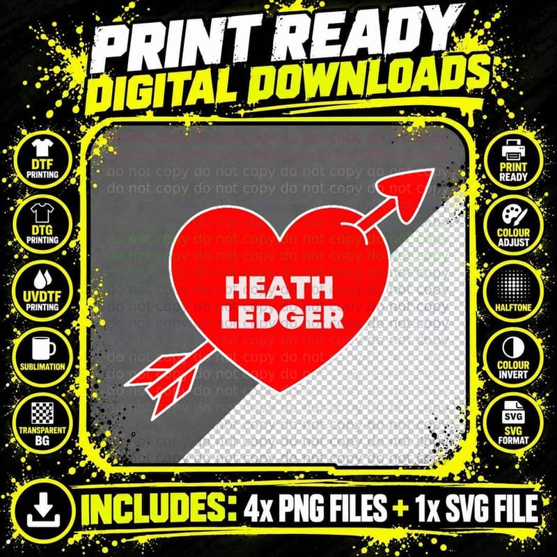 In Love with Heath Ledger T-Shirt Png SVG Digital Bundle