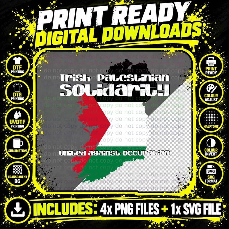 Irish Palestinian Solidarity T-Shirt Png SVG Digital Bundle