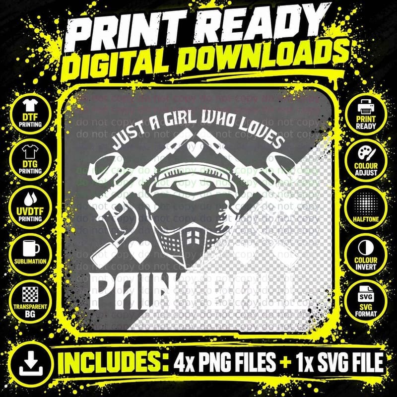 Just a Girl Who Loves Paintball, Painballer Air Gun Png SVG Digital Bundle