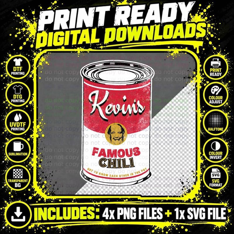 Kevin's Famous Chili Essential T-Shirt Png SVG Digital Bundle