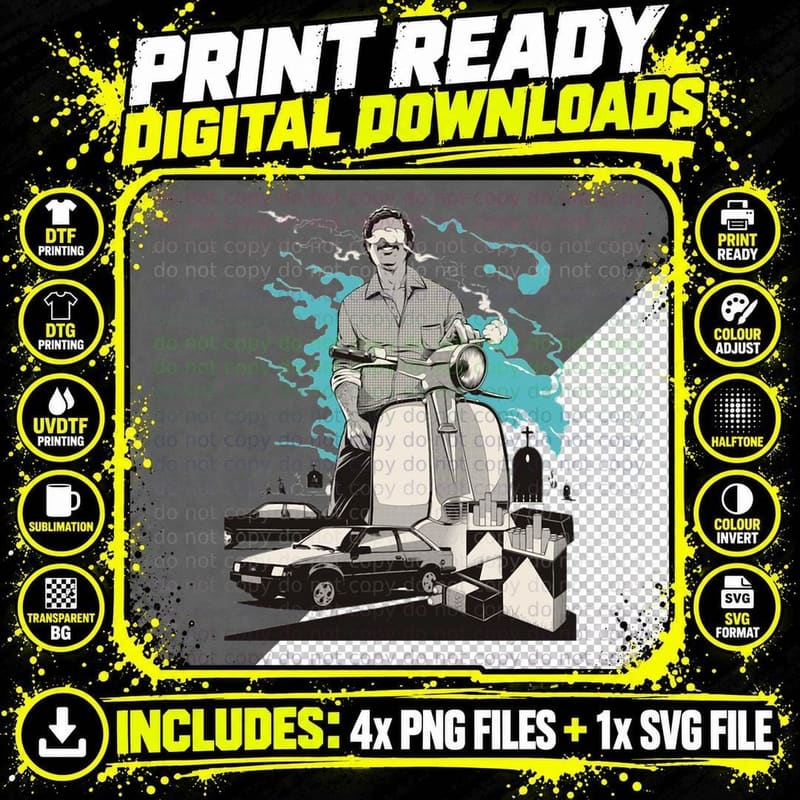 King Pablo Escobar T-Shirt Png SVG Digital Bundle