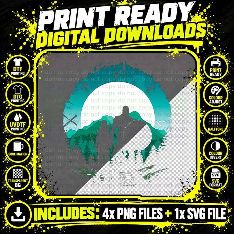 Kratos and Son 2 T-Shirt Png SVG Digital Bundle