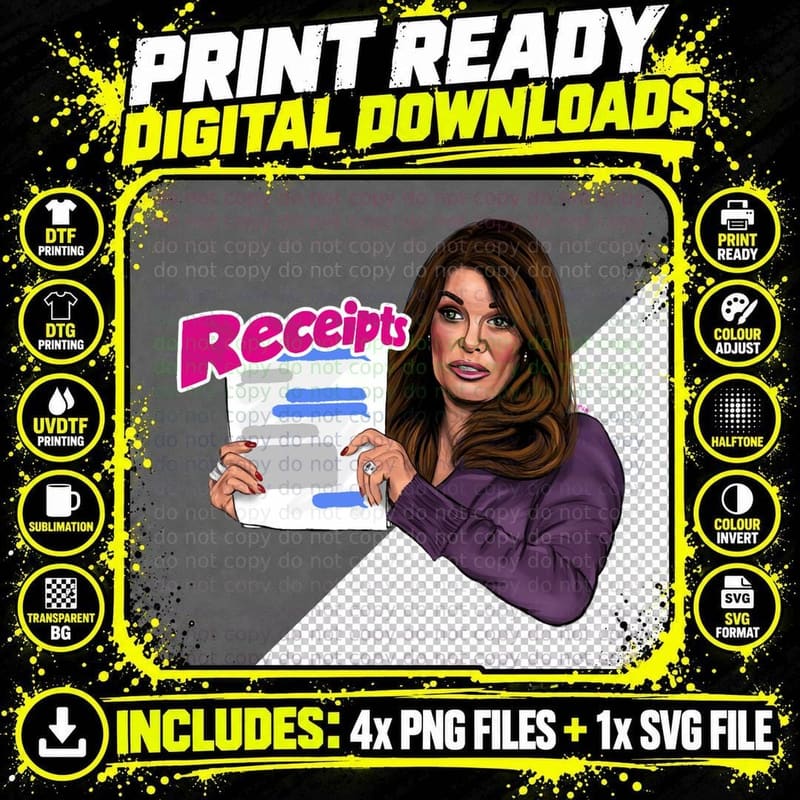 Lisa Vanderpump Receipts 1 T-Shirt Png SVG Digital Bundle