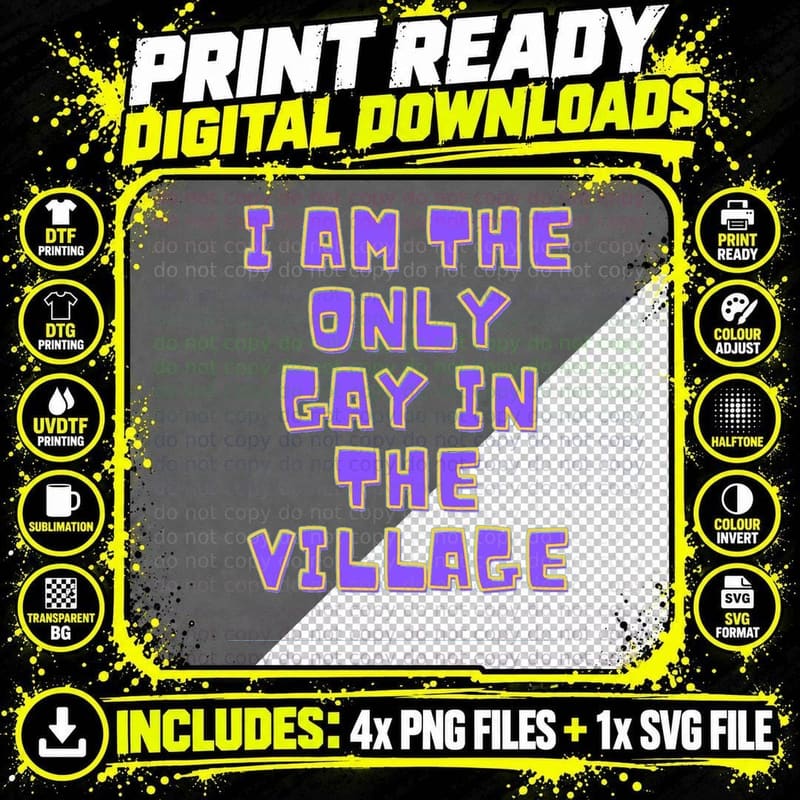 Little Britain I Am the Only Gay in the Village Baby Png SVG Digital Bundle