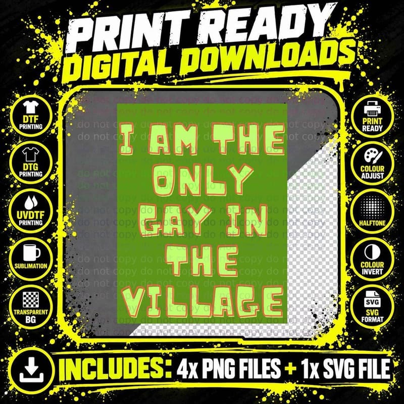 Little Britain I Am the Only Gay in the Village Kermit Png SVG Digital Bundle